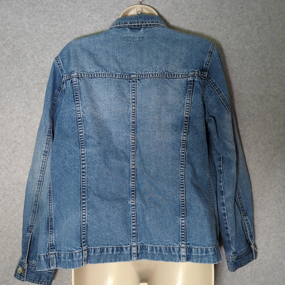 Marco Pecci Denim Jacket Womens 38 US 6 Blue Jean Trucker Denim Cotton Y2K Boxy - Picture 3 of 8